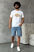 Белая футболка Versace Coupe Blason embroidered