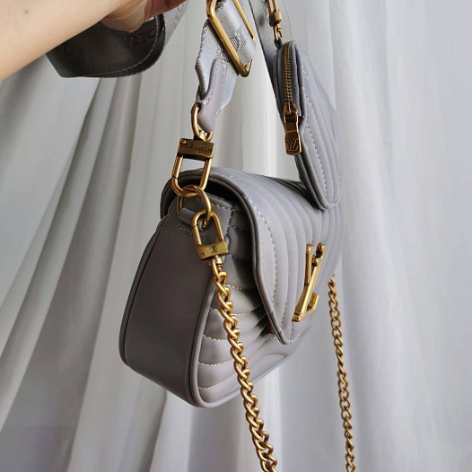 Кожаная сумка Louis Vuitton Mini Pochette 16x12 см - Grey   