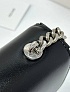 Женская кожаная сумка Celine Claude Premium 20.5x11.5x4 см - Black / Silver