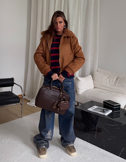 Женская куртка с мехом MIU MIU   