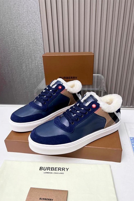 Мужские кроссовки с мехом Burberry Stevie - Navy