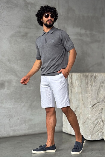 Мужское поло Stefano Ricci Eagle zip-neck - Grey   