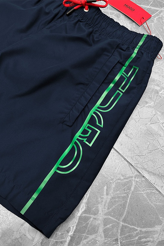 Мужские тёмно-синие шорты Hugo Boss logo-print