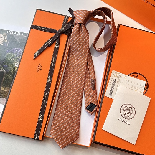 Галстук Hermes Jetez l'Ancre premium - Orange   