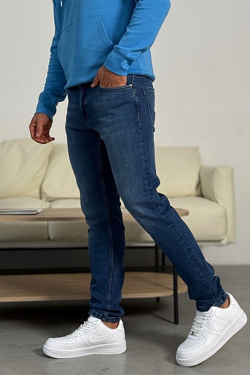 Мужские синие джинсы Calvin Klein logo-plaque   