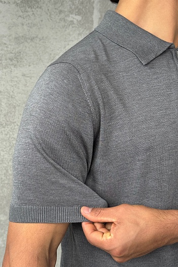 Мужское поло Stefano Ricci Eagle zip-neck - Grey   