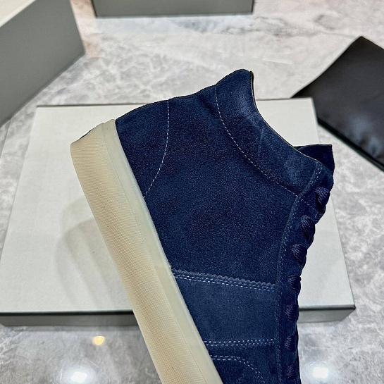 Замшевые кроссовки с мехом Tom Ford high-top - Navy
