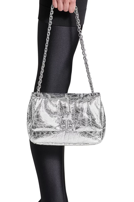 Сумка Balenciaga Monaco Premium 23x14.5x6 см - Silver