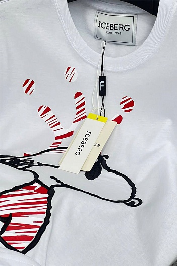 Мужская футболка Iceberg embroidered Snoopy - White   