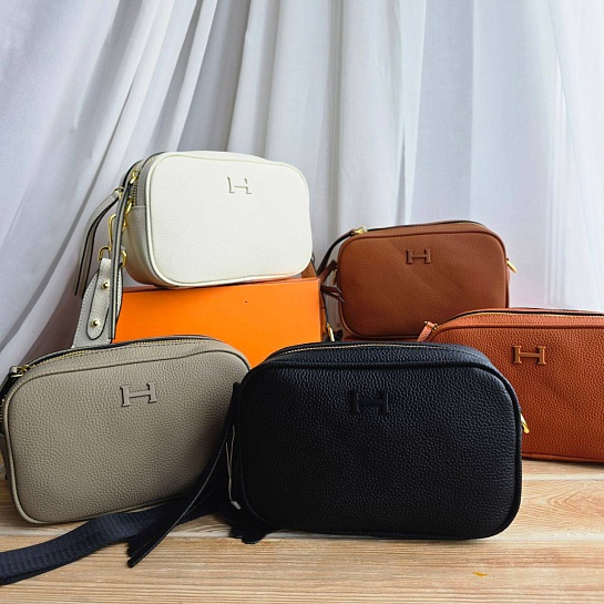 Женская серая сумка Hermes 20x15 см