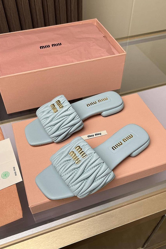 Женские шлёпанцы MIU MIU Premium - Blue