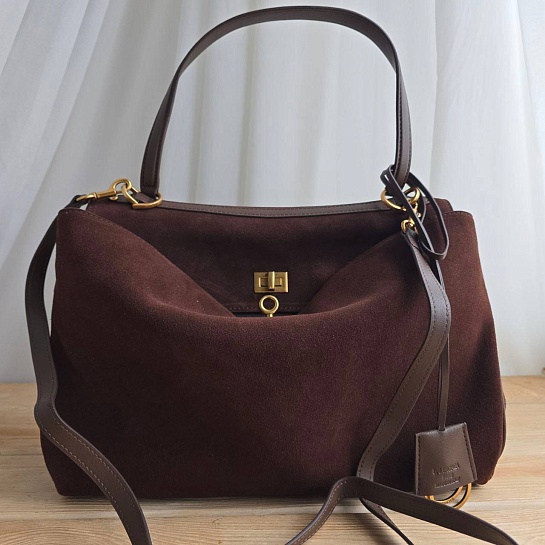 Замшевая сумка Balenciaga Rodeo 28x20 см - Brown
