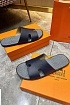 Кожаные шлёпанцы Hermes Izmir - Navy