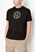 Футболка чёрного цвета Armani Exchange white logo