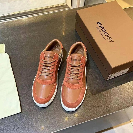 Комбинированные кроссовки Burberry Vintage Check