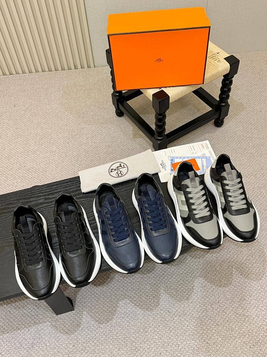 Мужские кожаные кроссовки Hermes