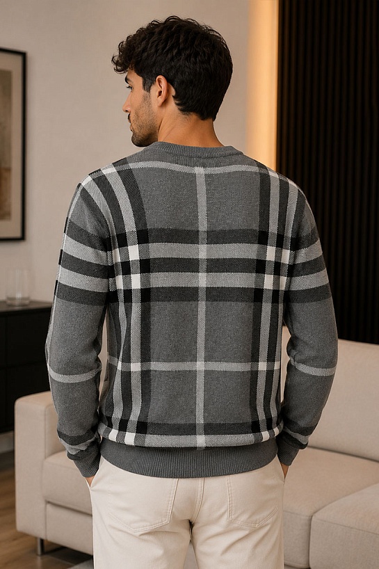Мужская серая кофта Burberry check pattern