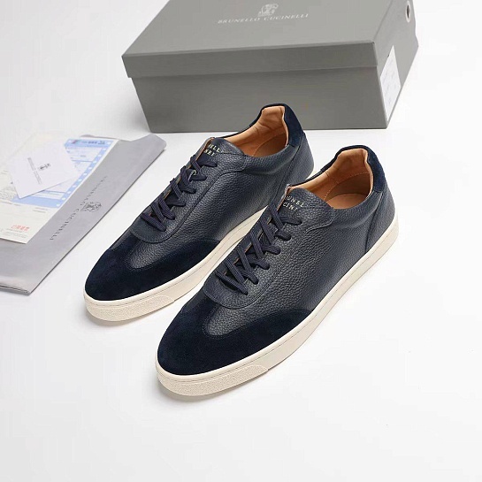 Комбинированные кроссовки Brunello Cucinelli logo-print - Navy