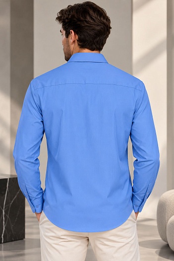 Мужская синяя рубашка Kiton premium   