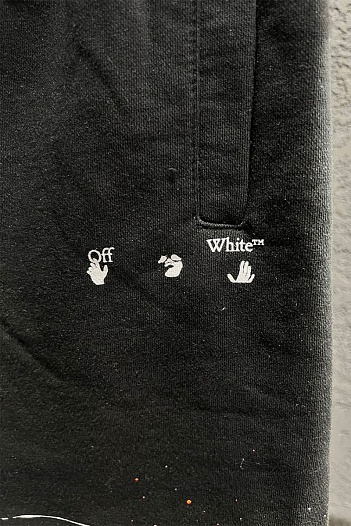 Чёрные мужские шорты Off-White Paint Splatter   