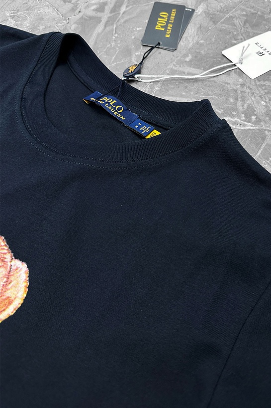 Мужская тёмно-синяя футболка Роlо Ralрh Lаurеn "Bear"