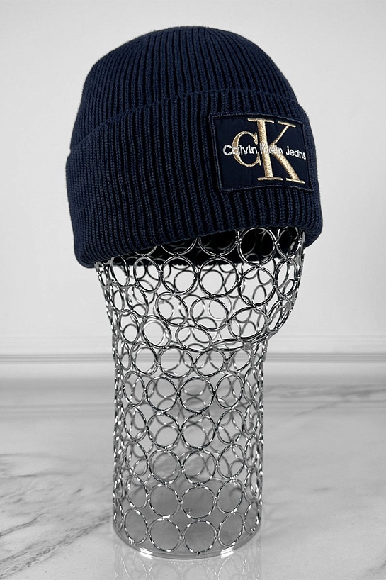 Синяя шапка Calvin Klein Jeans monologo patch