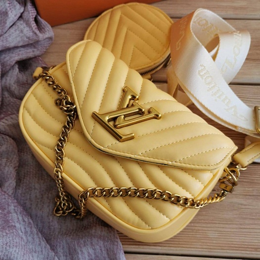 Кожаная сумка Louis Vuitton Mini Pochette 16x12 см - Yellow   