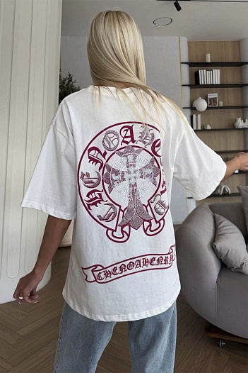 Женская оверсайз футболка Chrome Hearts premium   