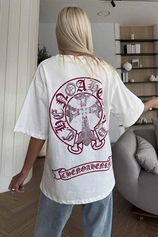 Женская оверсайз футболка Chrome Hearts premium