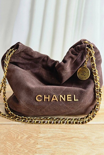 Женская замшевая сумка Chanel 35x32 см   