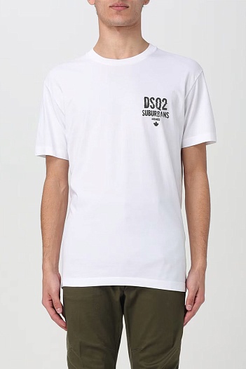 Футболка белого цвета Dsquared2 Suburbans   