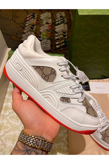 Мужские кожаные кроссовки Gucci   