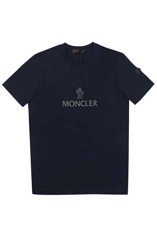 Мужская белая футболка Moncler logo-patch