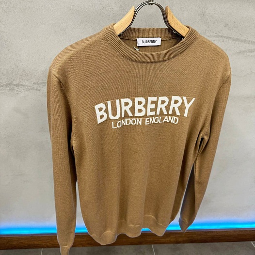 Мужской джемпер Burberry logo-intarsia - Beige   