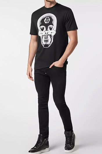 Футболка чёрного цвета Philipp Plein skull   