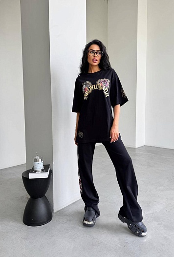 Женская чёрная оверсайз футболка Balenciaga   