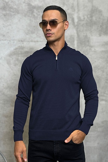 Мужская кофта Loro Piana zip neck - Navy   