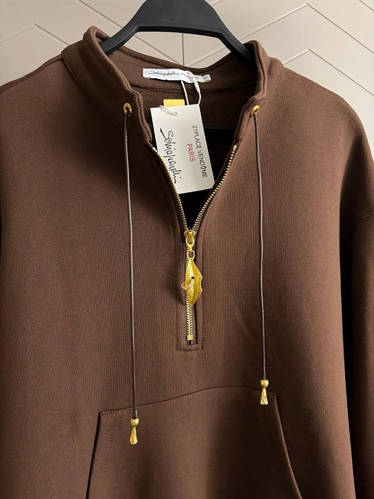 Женский свитшот Schiaparelli Premium zip neck - Brown