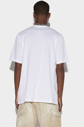 Белая мужская футболка Dsquared2 logo-print   