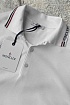 Мужское белое поло Moncler logo-patch
