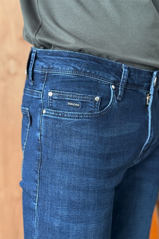 Мужские джинсы тёмно-синего цвета Brioni regular fit