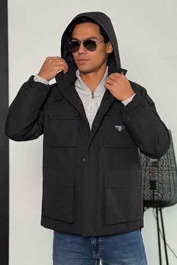 Мужская куртка Prada logo-plaque - Black   