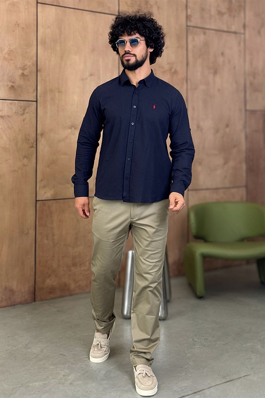 Мужская рубашка Роlо Ralрh Lаurеn тёмно-синего цвета