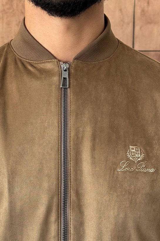 Мужской бежевый бомбер Loro Piana