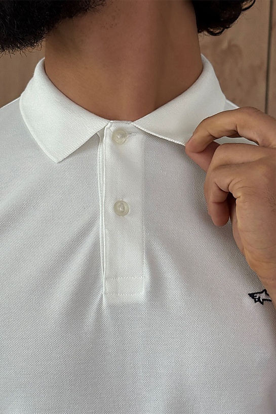 Белое поло Paul & Shark logo-embroidered