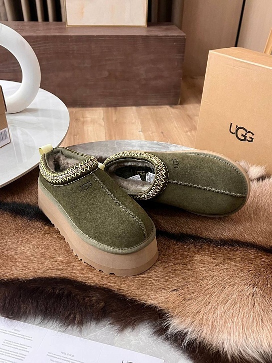 Женские замшевые ботинки UGG Tazz Platform - Green