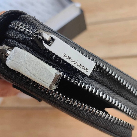 Мужская кожаная барсетка Emporio Armani 21x12 см