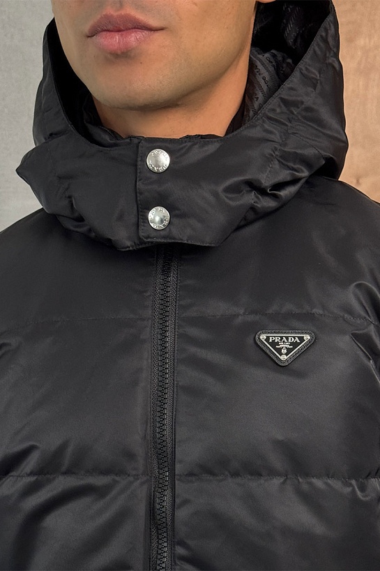 Двусторонний пуховик Prada logo-plaque - Black