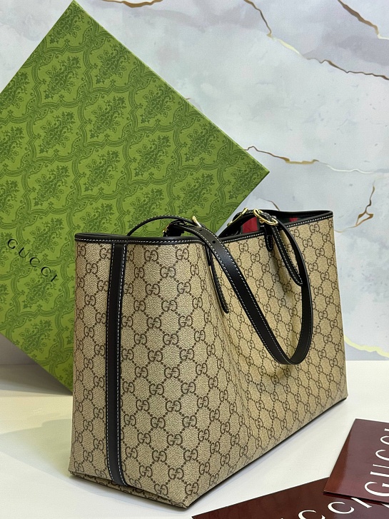 Кожаная сумка Gucci GG Emblem premium 38x25x15 см