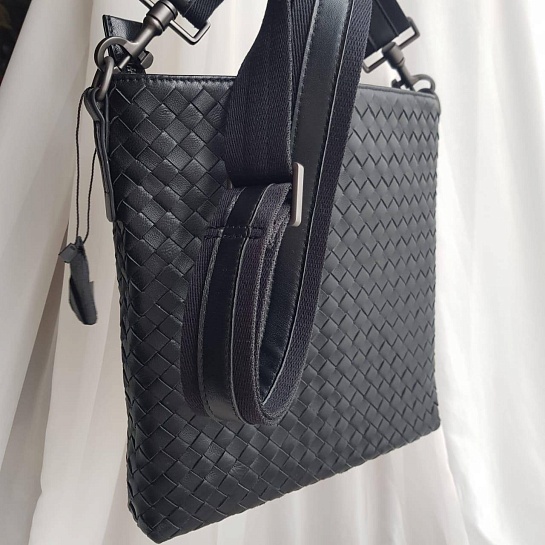 Кожаная сумка Bottega Veneta 27x26 см - Black